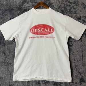 Vintage 90s Upscale Magazine T-Shirt White Large African-American Black Elegance